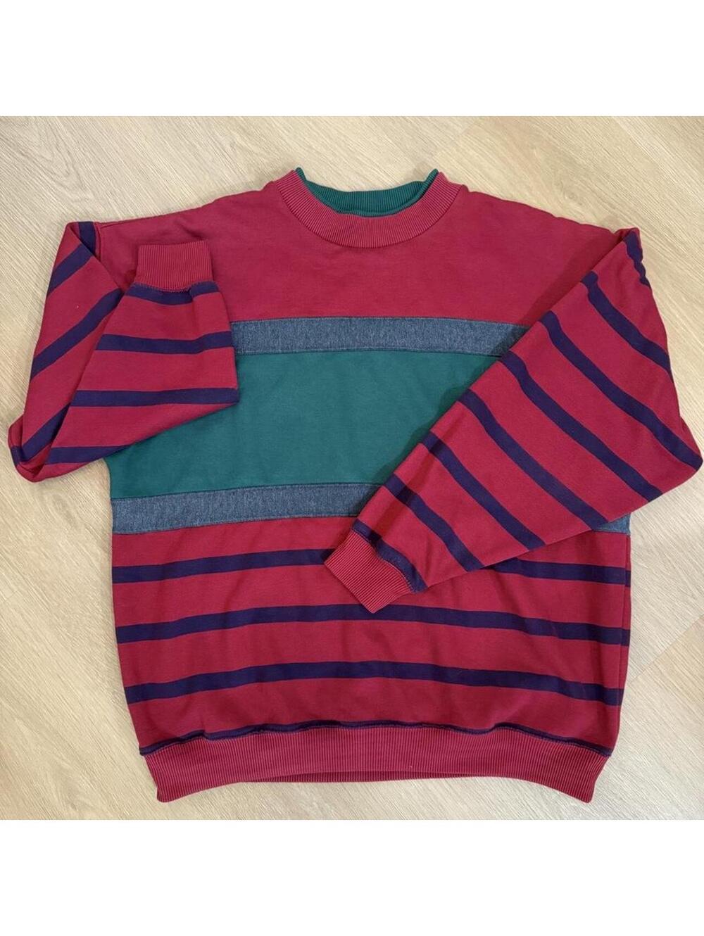 Vintage Appalachian Trail Colorblock Striped Crewneck Sweatshirt XL 1980s/1990s